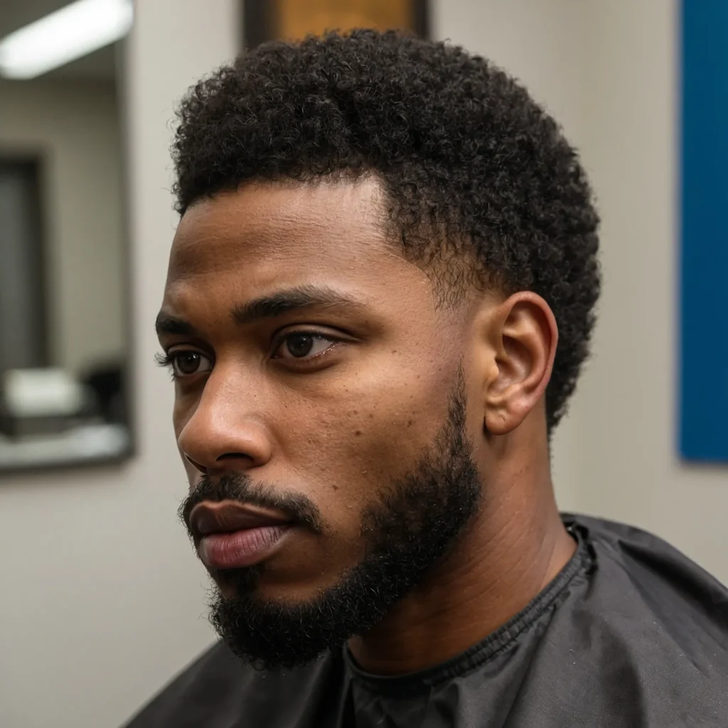 Afro Taper FadeBlack man with mini afro s