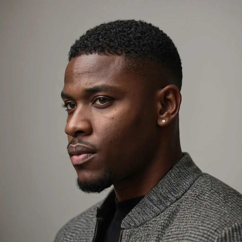 Black man with clean classic low taper f