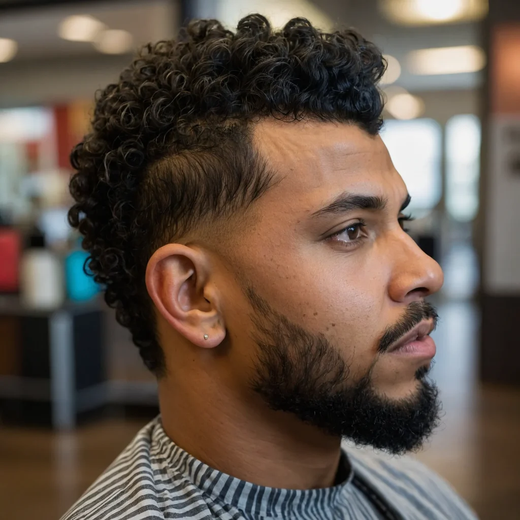Curly Mohawk Fadecurly mohawk fade on Bl