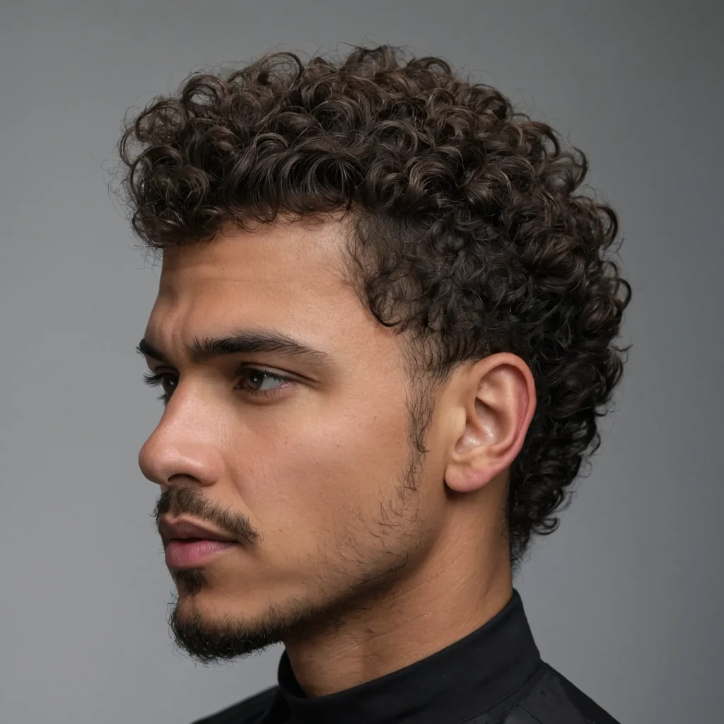 Curly Top with Tapered Sidescurly hairstyle