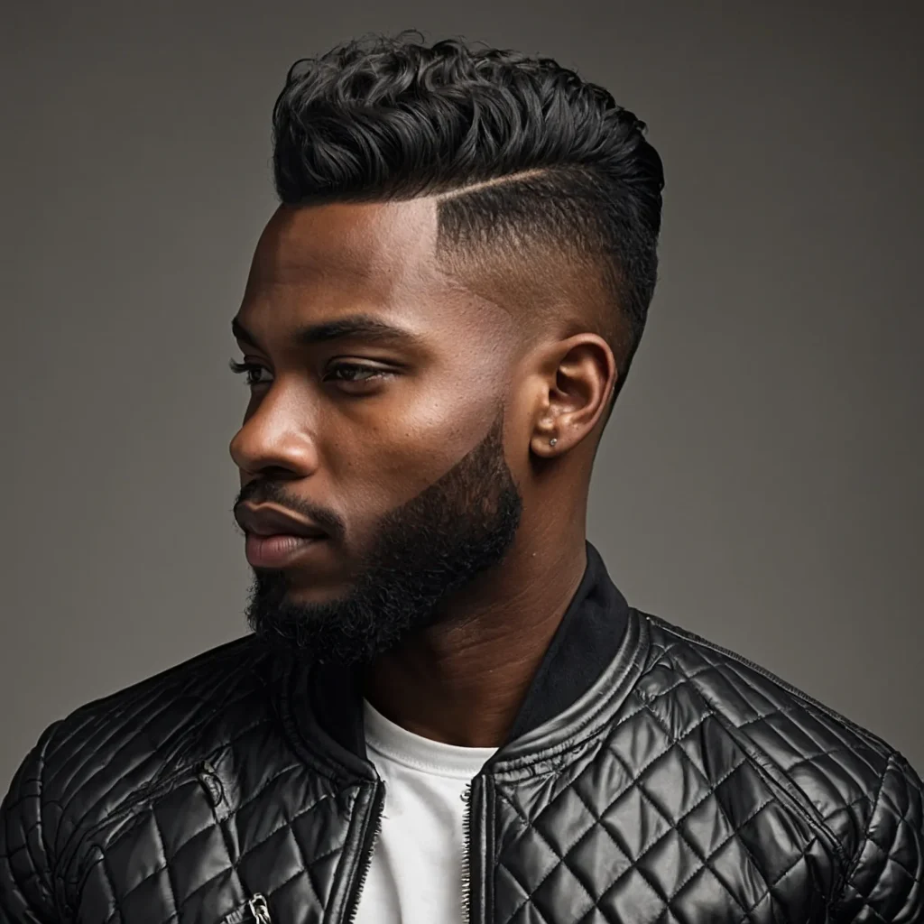 Disconnected Pompadour FadeBlack man with