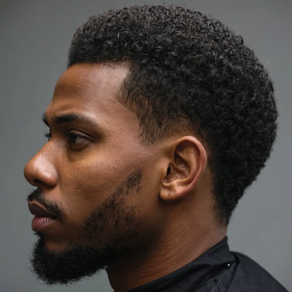 Low Taper Afro FadeBlack man with shortto