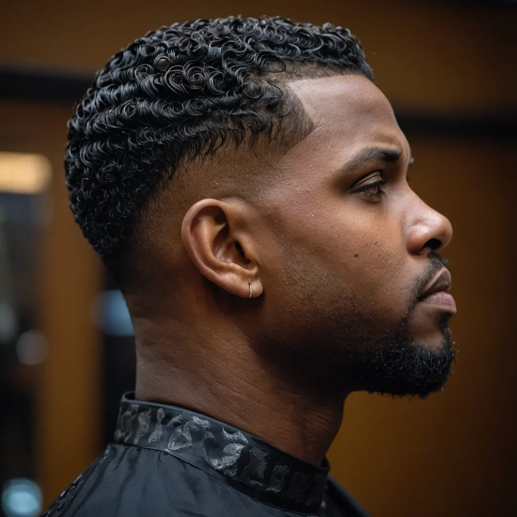 Low Taper Fade with WavesBlack man show