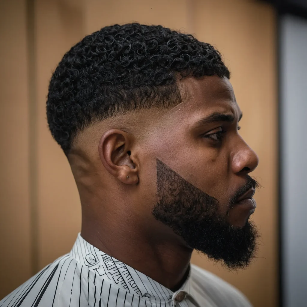 Low Taper Fade with Fade ArtlineBlack man
