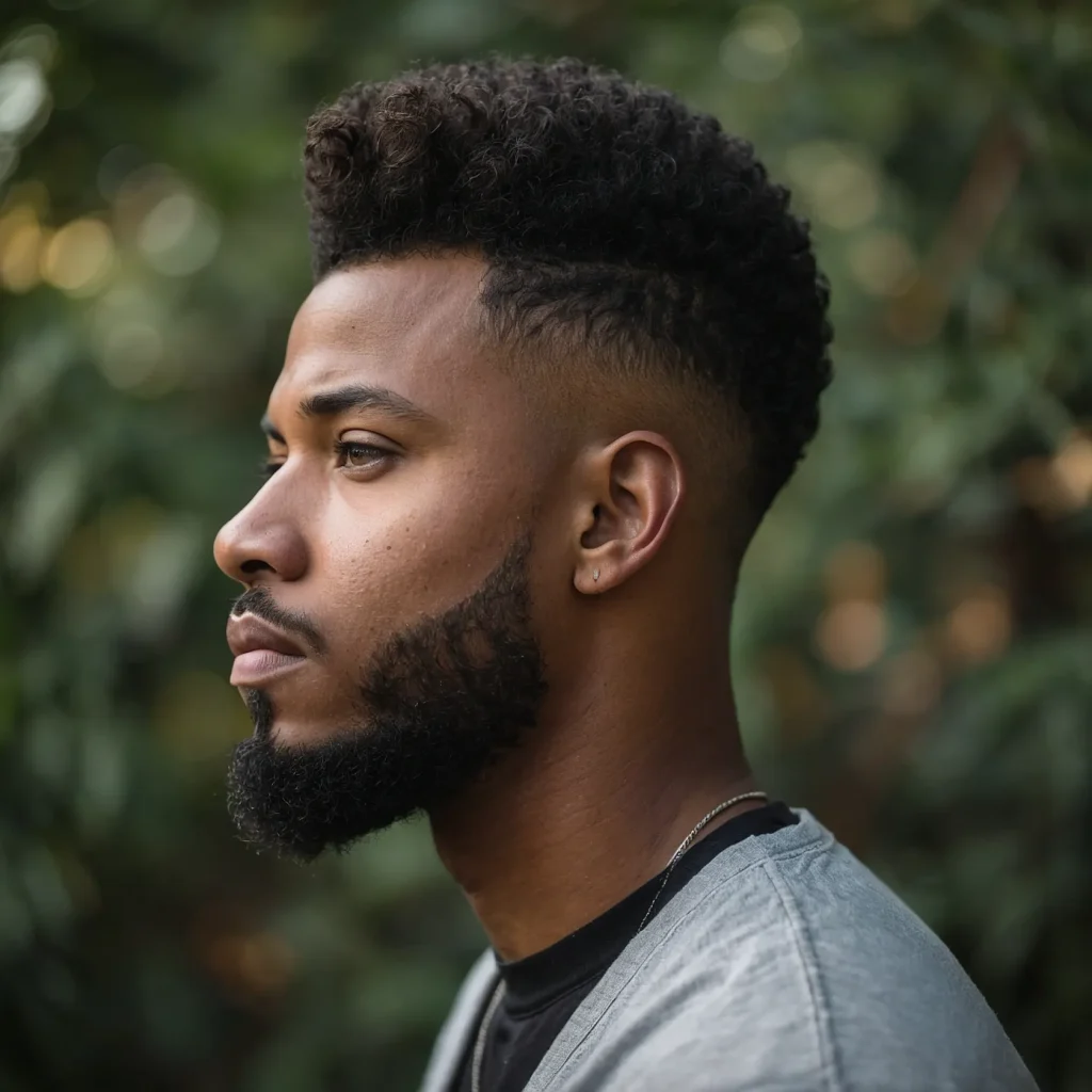 Low Taper Fade with FrohawkBlack man with