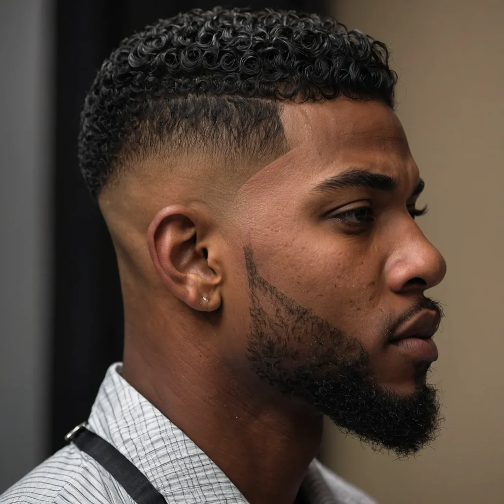 Low Taper Fade with LineUpBlack man with