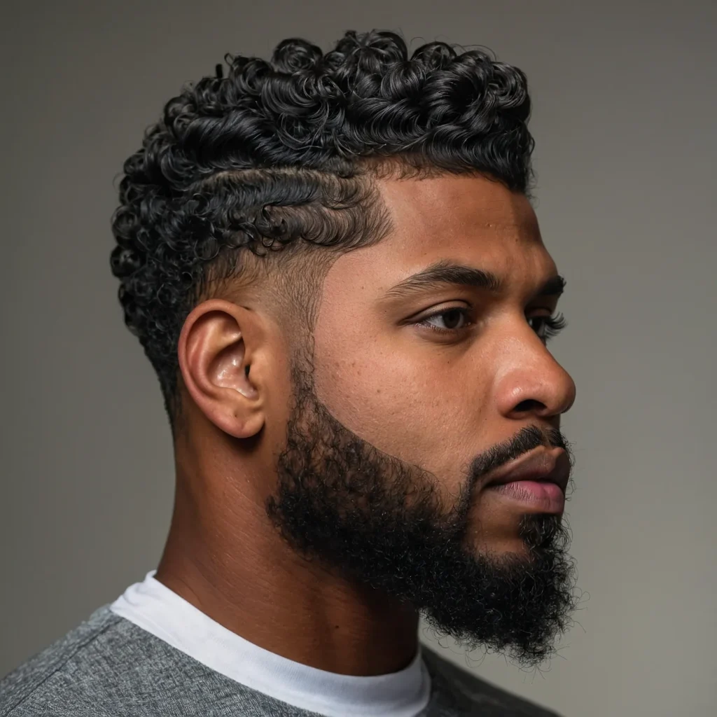 Low Taper Fade with Twist Sponge TopBlack m