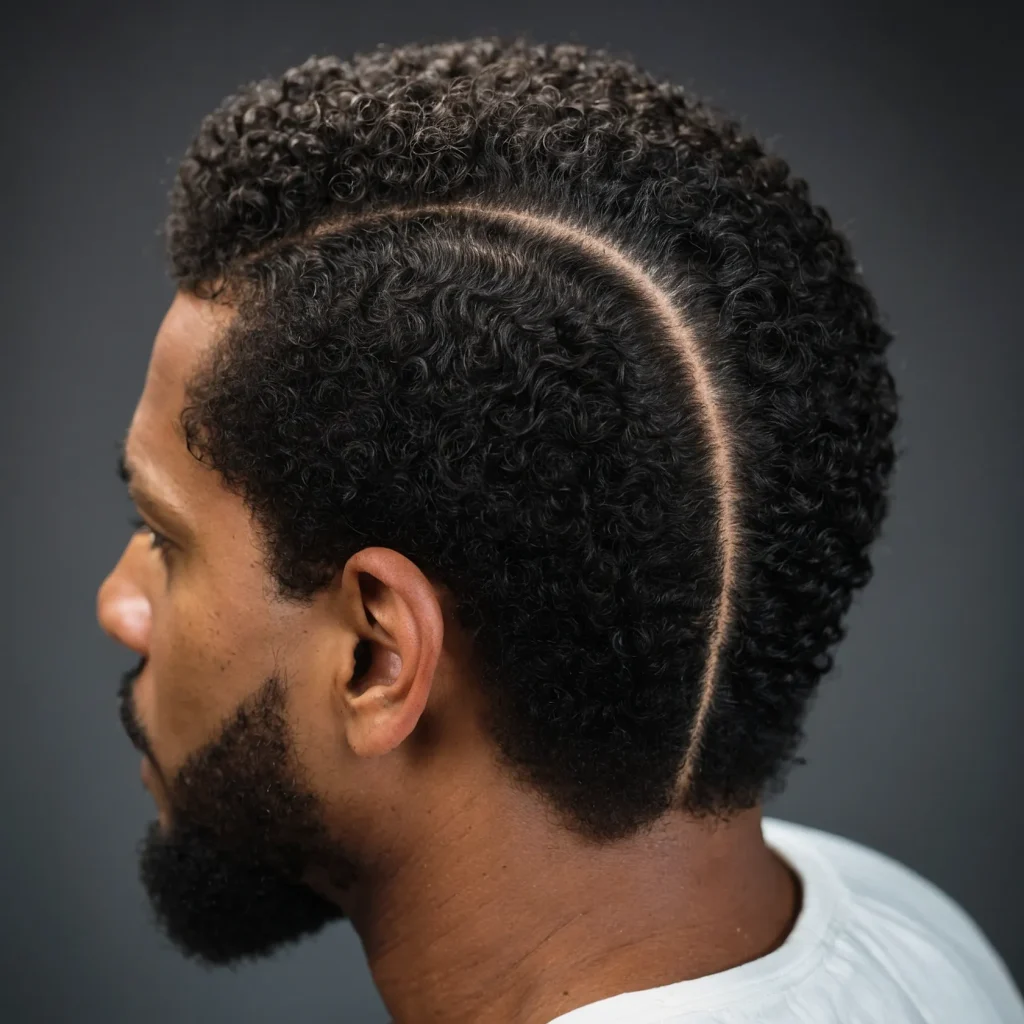 Low Taper with Afro MulletBlack man with