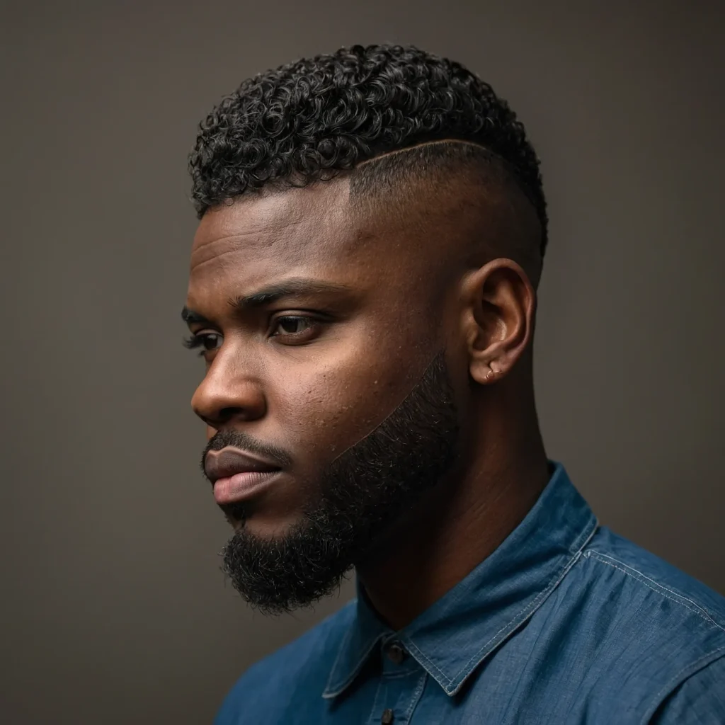 Low Taper with Part EdgeUpBlack man with
