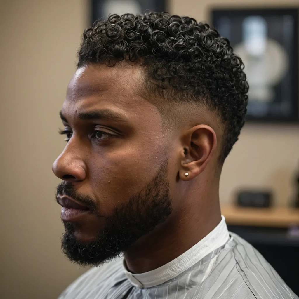 Mid Taper FadeBlack man with mid taper f