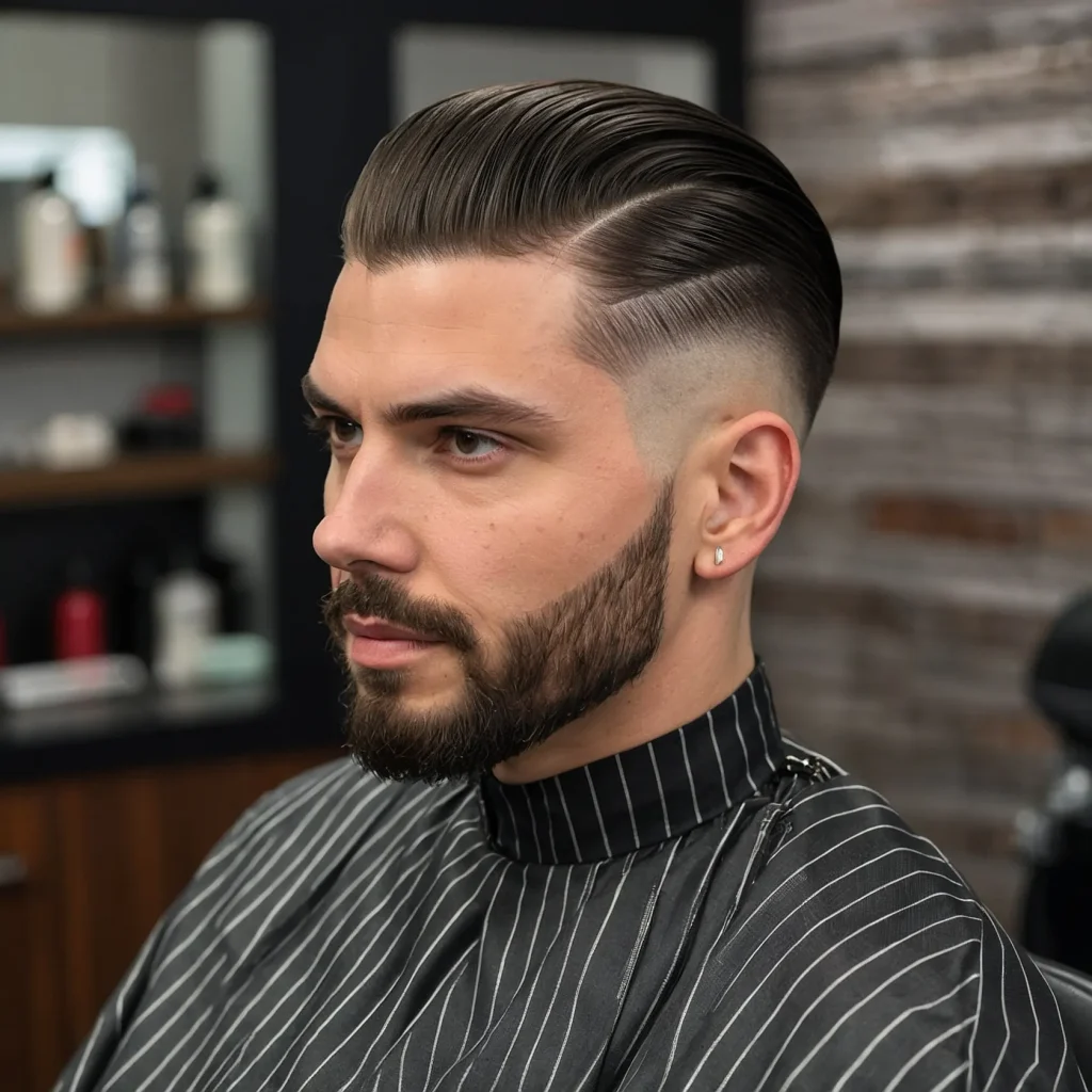 SlickedBack Tapersleek brushedback hairstyl