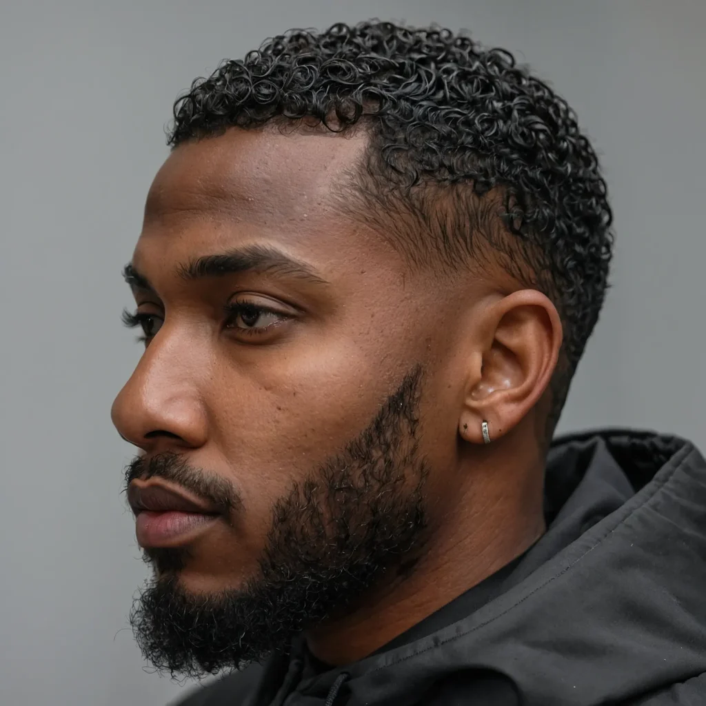 Temple Fade Brooklyn FadeBlack man with t