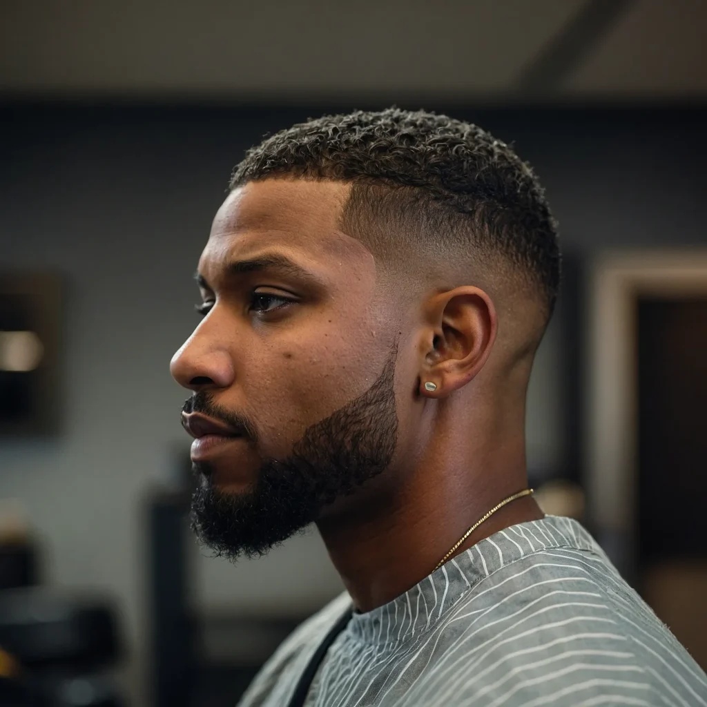 Textured Crew Cut FadeBlack man with tex