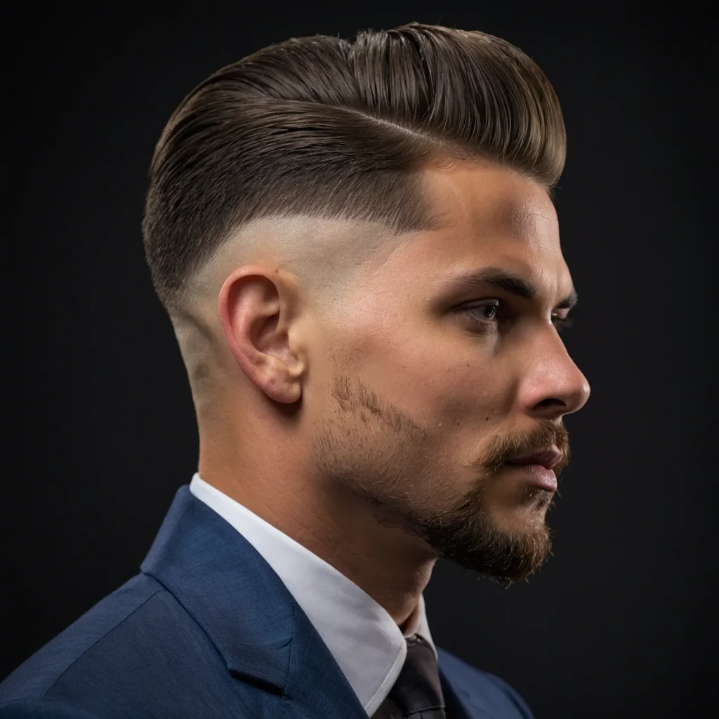 Taper Fade with BrushedUp Topman with brus