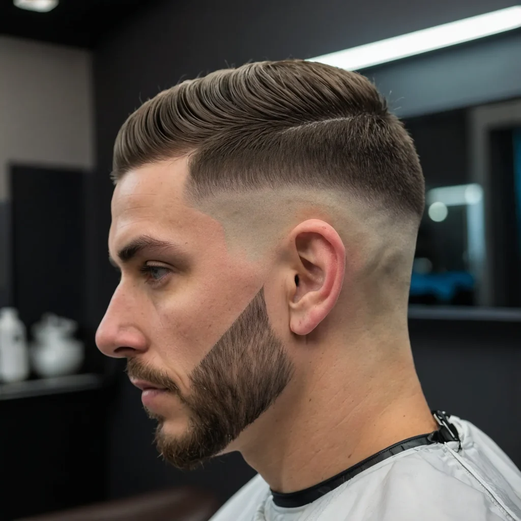 Taper Fade with Design Lineman with subtl