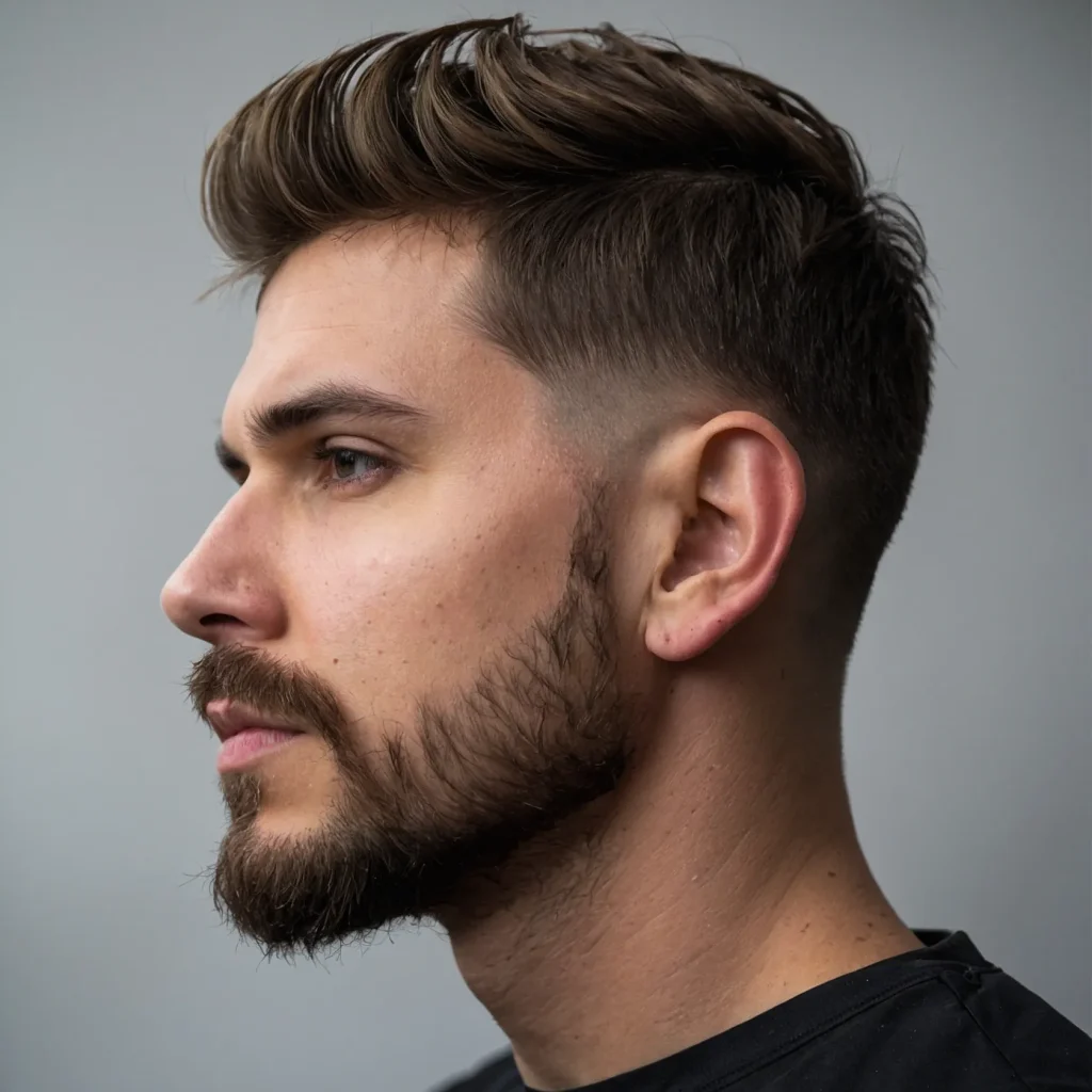 Taper Fade with Messy Fringeman with forw
