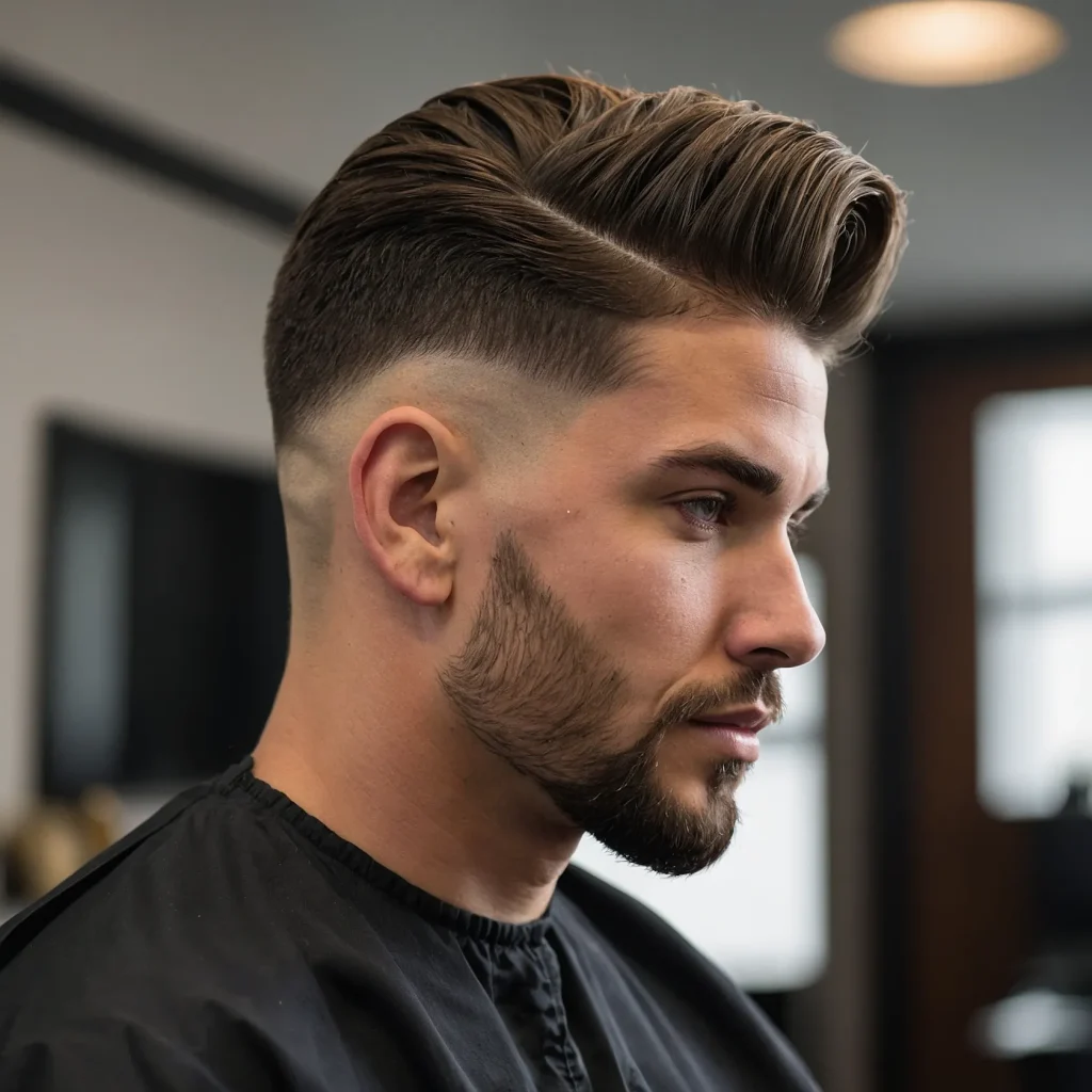 Taper Fade with Side Partman with side p