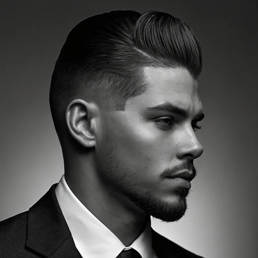 Taper Fade with Slick Side Sweepman with m