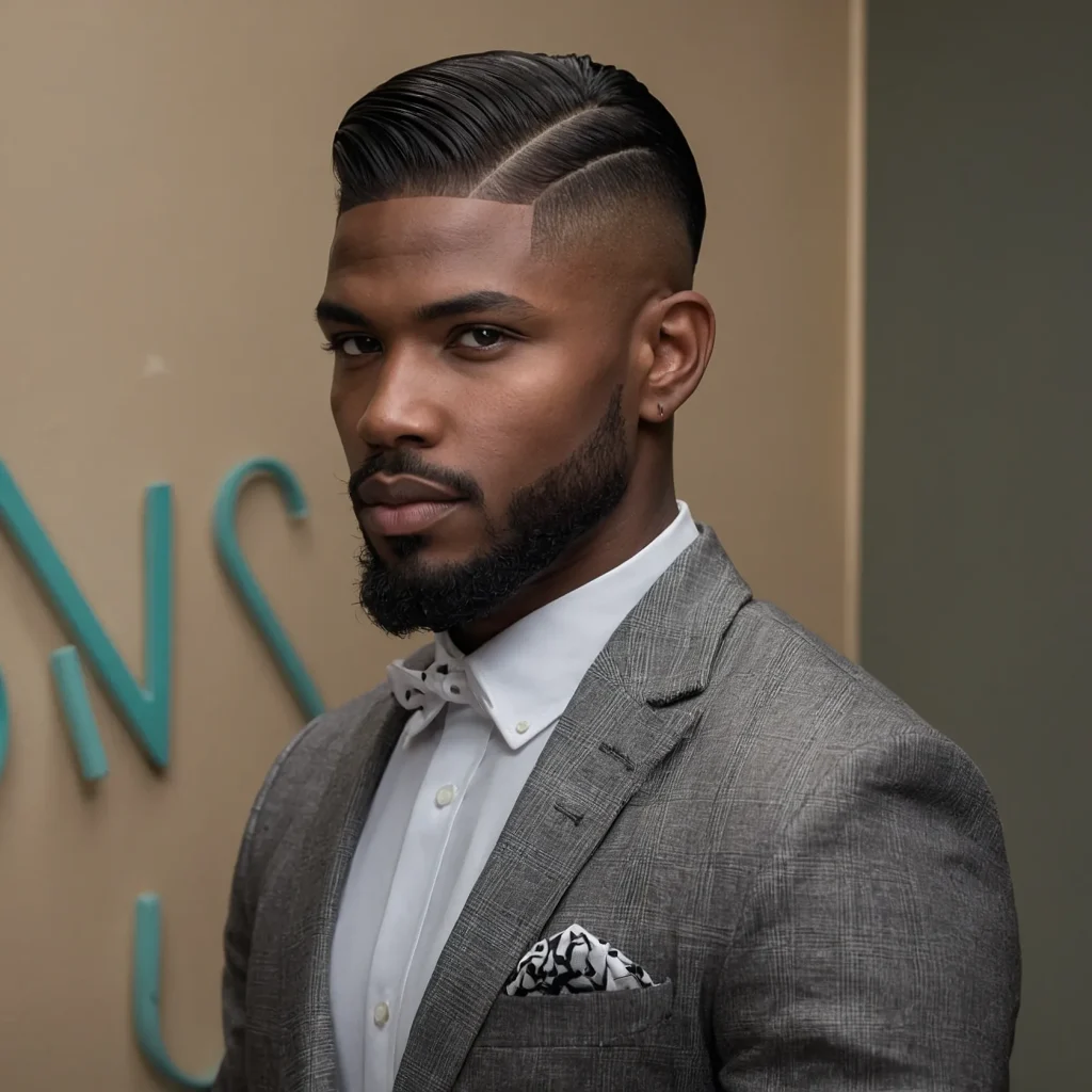 Taper Fade with Slick Side Sweepman with m