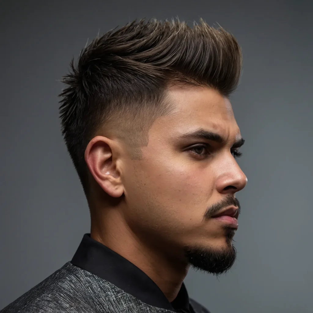 Taper Fade with Spiky Hairman with short sp